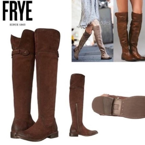 #69 Frye Shirley Over the Knee Brown Suede Boot Equestrian Style Size 8.5 - Picture 1 of 11